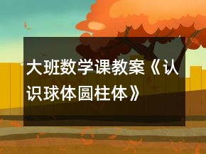 大班數(shù)學(xué)課教案《認(rèn)識球體、圓柱體》反思