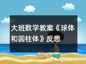 大班數(shù)學(xué)教案《球體和圓柱體》反思