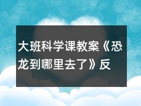 大班科學(xué)課教案《恐龍到哪里去了》反思