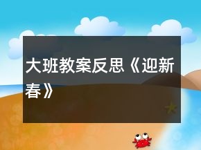 大班教案反思《迎新春》
