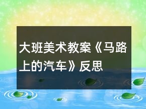 大班美術(shù)教案《馬路上的汽車》反思