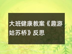 大班健康教案《趣游姑蘇橋》反思