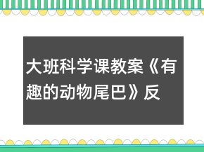 大班科學(xué)課教案《有趣的動物尾巴》反思
