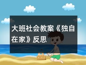 大班社會(huì)教案《獨(dú)自在家》反思