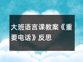 大班語(yǔ)言課教案《重要電話》反思