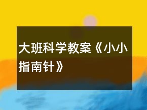 大班科學(xué)教案《小小指南針》