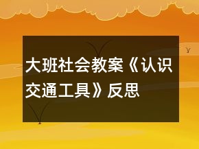 大班社會(huì)教案《認(rèn)識(shí)交通工具》反思