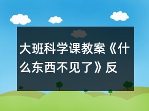 大班科學(xué)課教案《什么東西不見了》反思