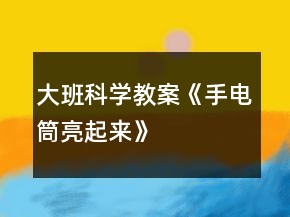 大班科學教案《手電筒亮起來》