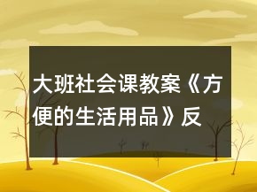 大班社會課教案《方便的生活用品》反思
