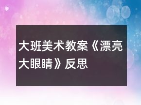 大班美術(shù)教案《漂亮大眼睛》反思