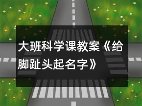 大班科學課教案《給腳趾頭起名字》