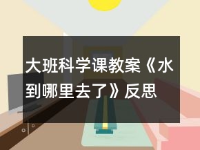大班科學(xué)課教案《水到哪里去了》反思