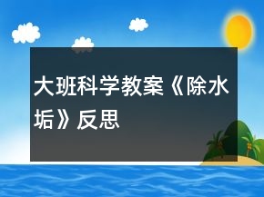 大班科學(xué)教案《除水垢》反思