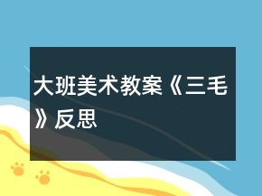 大班美術(shù)教案《三毛》反思