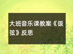 大班音樂課教案《撥弦》反思