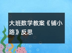 大班數(shù)學教案《鋪小路》反思