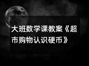 大班數(shù)學課教案《超市購物認識硬幣》反思