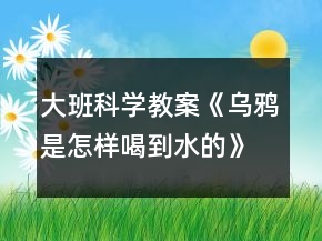 大班科學(xué)教案《烏鴉是怎樣喝到水的》反思