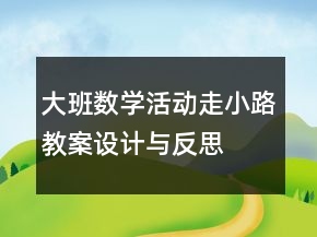 大班數(shù)學活動走小路教案設計與反思