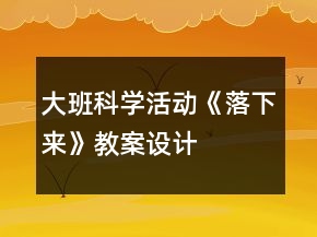 大班科學活動《落下來》教案設計