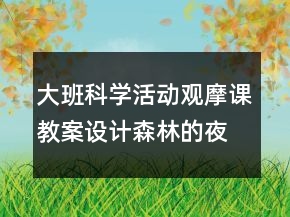 大班科學(xué)活動(dòng)觀摩課教案設(shè)計(jì)：森林的夜晚