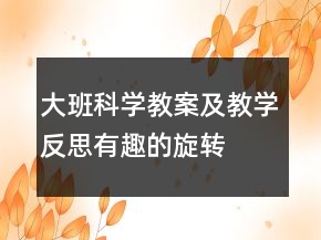 大班科學(xué)教案及教學(xué)反思：有趣的旋轉(zhuǎn)