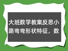 大班數(shù)學(xué)教案反思：小路彎彎（形狀特征，數(shù)的認(rèn)識(shí)）
