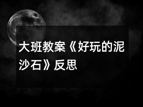 大班教案《好玩的泥沙石》反思
