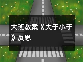 大班教案《大于小于》反思
