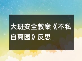 大班安全教案《不私自離園》反思