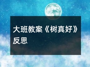 大班教案《樹真好》反思