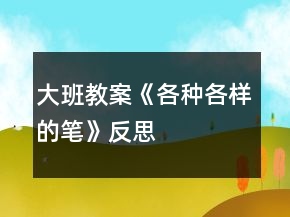 大班教案《各種各樣的筆》反思
