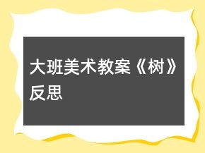 大班美術(shù)教案《樹》反思