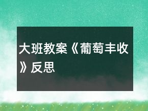 大班教案《葡萄豐收》反思