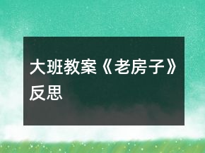 大班教案《老房子》反思