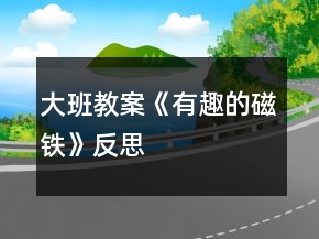 大班教案《有趣的磁鐵》反思