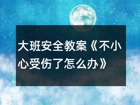 大班安全教案《不小心受傷了怎么辦》反思