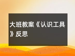大班教案《認(rèn)識(shí)工具》反思