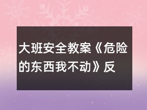 大班安全教案《危險(xiǎn)的東西我不動(dòng)》反思