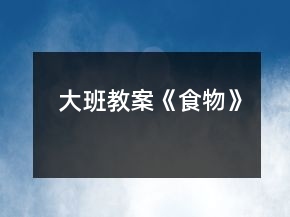 大班教案《食物》