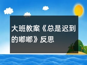 大班教案《總是遲到的嘟嘟》反思
