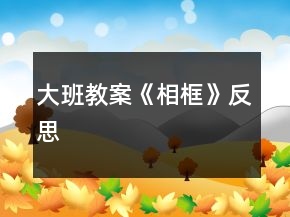 大班教案《相框》反思