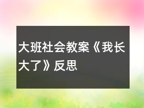 大班社會教案《我長大了》反思