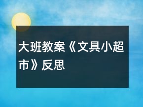 大班教案《文具小超市》反思