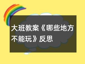 大班教案《哪些地方不能玩》反思