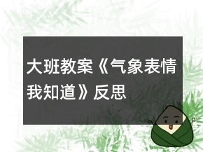 大班教案《氣象表情我知道》反思