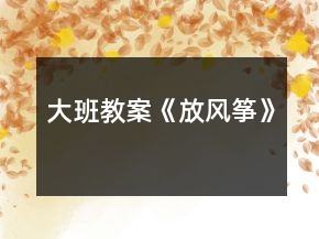 大班教案《放風(fēng)箏》