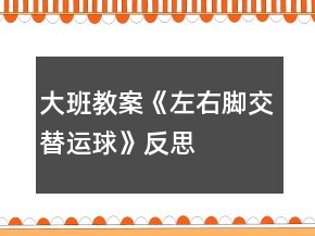 大班教案《左右腳交替運球》反思