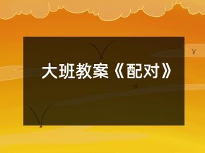 大班教案《配對(duì)》